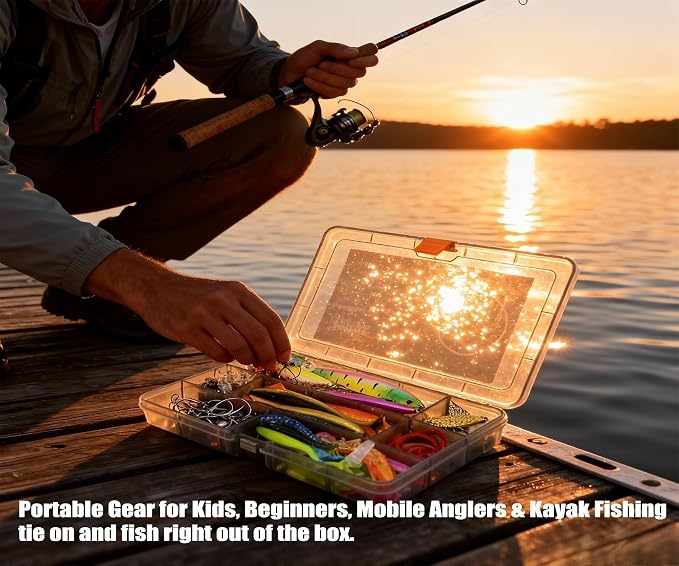 Elite Bass Fishing Tackle Box Kit - All-in-One Lure Set | Fully loaded with zero junk fillers. Premium Gear Gift for beginners, teens, Men, Dad, Weekend & Progressive Anglers