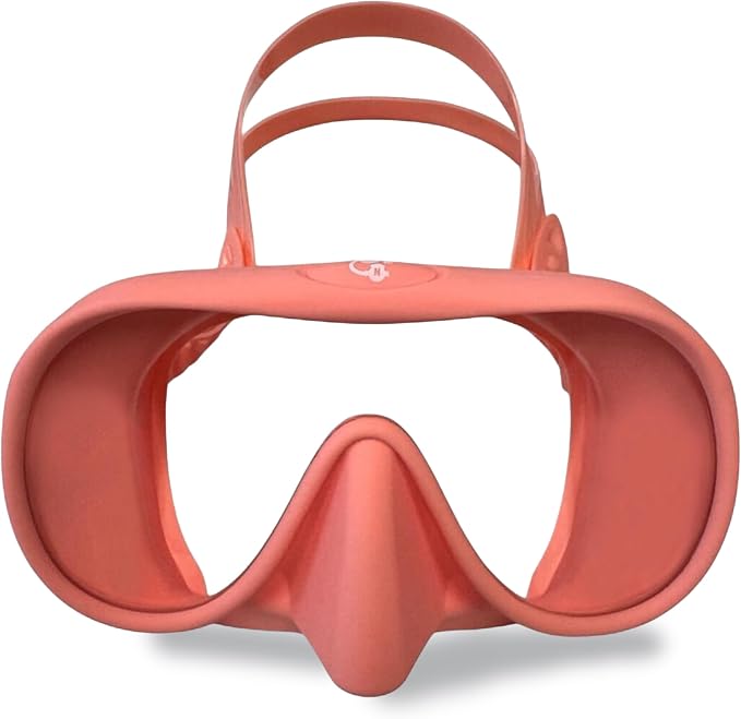 Spartacus Frameless Dive Mask, Ultra-Clear Low-Iron Glass, Wide View, Low Volume, 100% Silicone Skirt