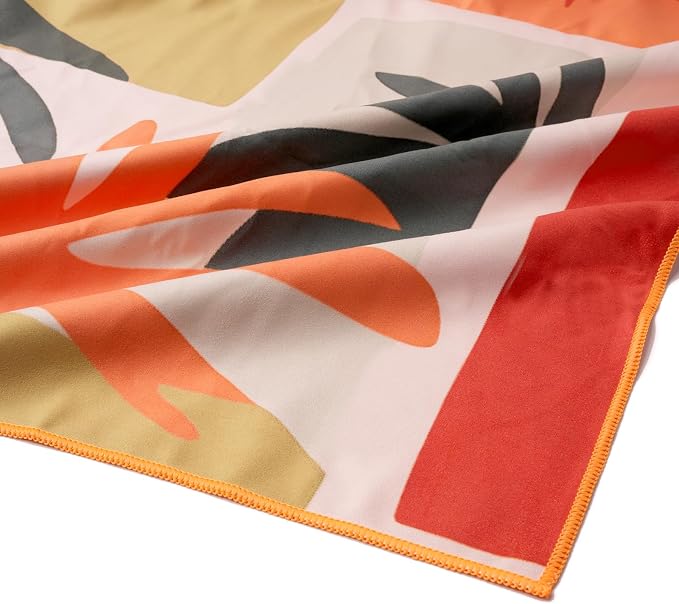 Eunzel 2 Pack Microfiber Beach Towel, Quick Dry Travel Towel Large Sand Free Towel for Beach, Camping, Swim Pool, Gym, Sports& Yoga 71"x32", Retro Tropics/Tropical Sunset