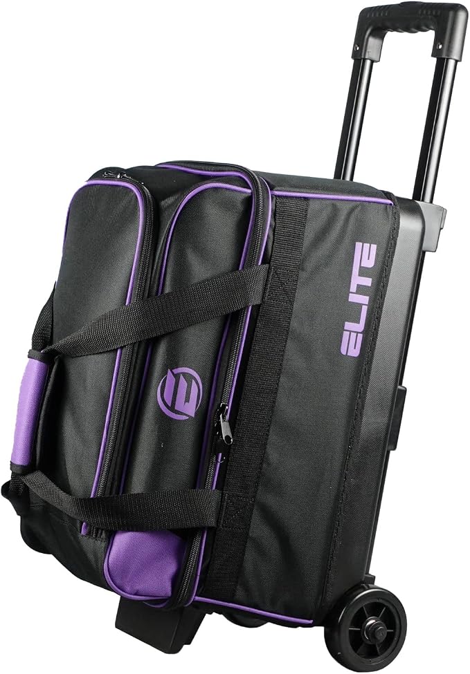 ELITE Basic Bowling Bag Double (2) Ball Roller with Rolling Wheels