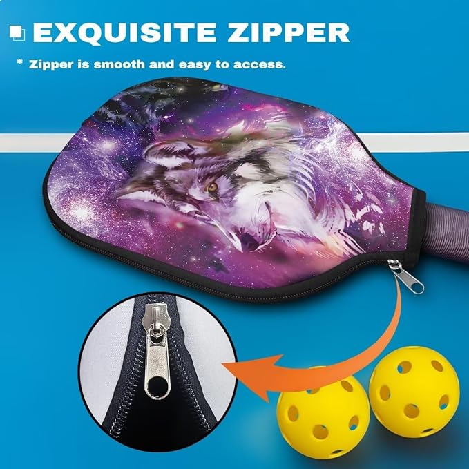 Pickleball Paddle Covers, Fits Standard Pickleball Racquets, Durable Zippered Paddle Cover Universal 8.6 x 11.4Inch