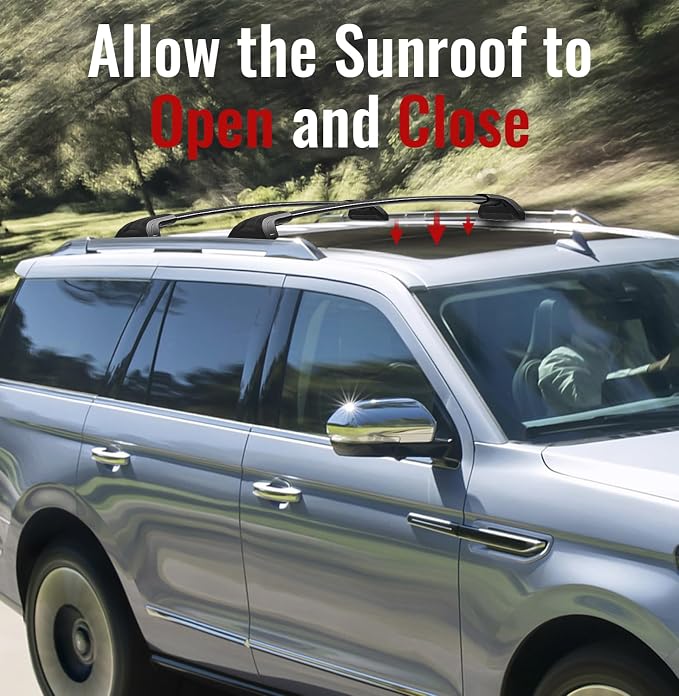 300lbs Roof Rack Cross Bars Compatible with Ford Expedition/Max 2018-2026 & Lincoln Navigator 2018-2024, Aluminum Roof Rails Crossbars Cargo Carrier Luggage (not for 2025 2026 Navigator)