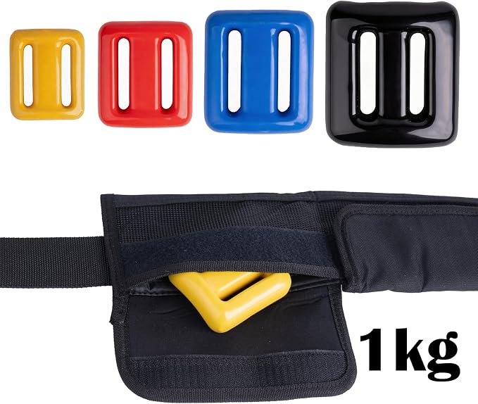 Vinyl Coated Diving Weights-4pcs 1.1-4.4 lbs Dive Weights with 4 Pocket Scuba Weight Belt with Quick Release Buckle,Used for Freediving, Spearfishing & Scuba Diving-Fit for Waist 32" to 52"