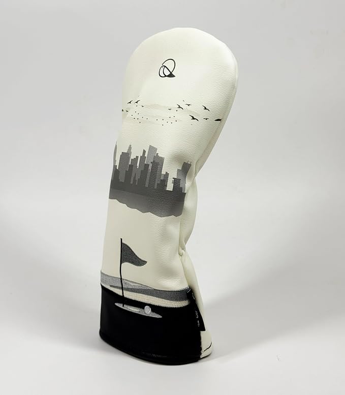 Golf Headcover for Hybrids and Fairway Woods Premium Leather Head Cover. Digitally Printed and Embroidered Design.