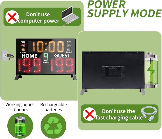 LUCKY TIME Electronic Basketball Scoreboard with Buzzer, Digital Scoreboard with Remote,Portable Score Keeper Battery Powered Score Board for Sports Games