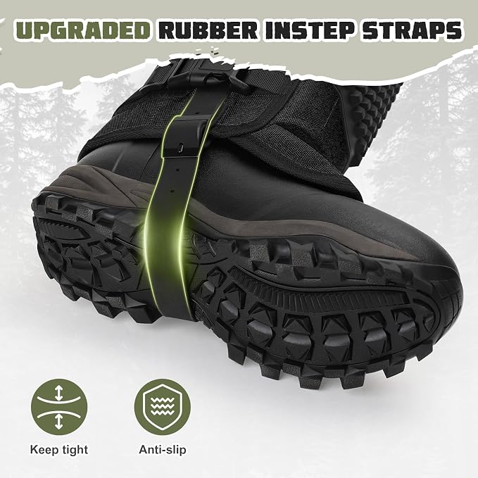 Kalkal Snake Gaiters, 1200D Waterproof Snake Chaps Snake Gaiters for Men Women, Adjustable Snake Bite Protection Snake Guards for Legs Men, Snake Proof Gaiters for Hiking Hunting