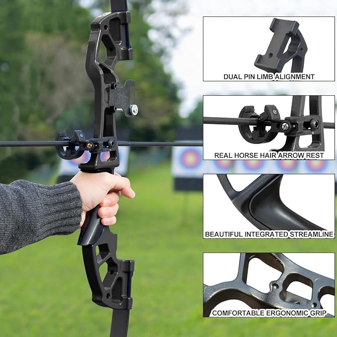D&Q Bow and Arrow Set for Adults Recurve Bow 30lb 40lb for Beginner to Intermediate Recurve Bows for Adults Beginner Training Practice Target