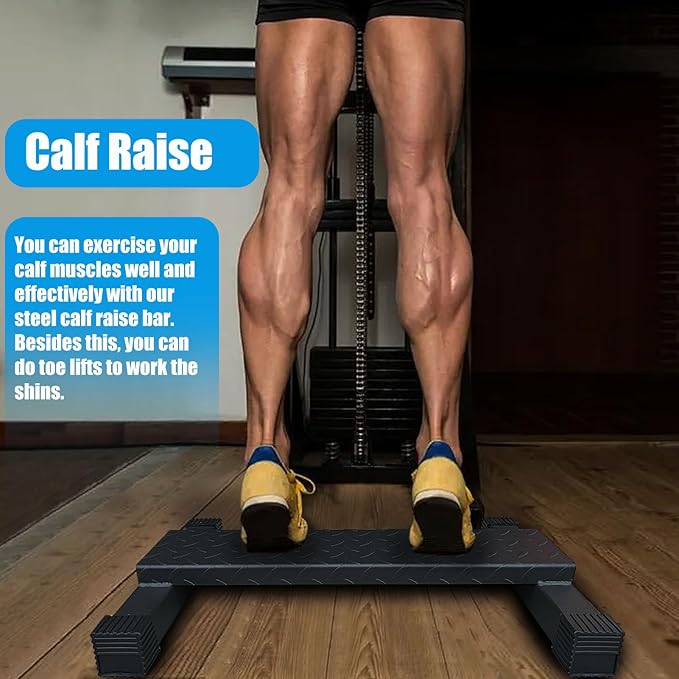 BLUSLM Steel Calf Raise Bar, Standing Machine for Stretching, Squat, Foot Stretch, Anti-Slip Solid Block (Calf Raise BAR 1)