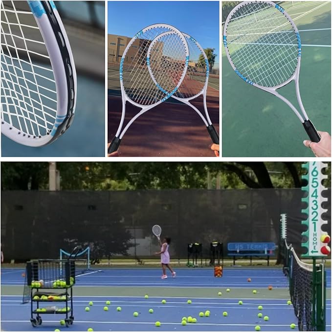 UUBEMM Tennis Rackets 2 Players Recreational for Adult,Lightweight Tennis Racquets for Beginner Student Training,Tennis Racket Set with Carrying Cover Bag,Grip Tapes,Tennis Balls