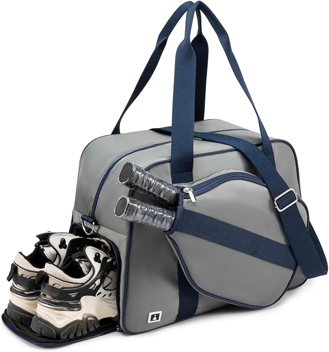 ROYALFAIR Pickleball Tote Bag for Women Men Large Capacity with Paddle Cover Pocket Internal Shoe Pocket and Adjustable Shoulder strap