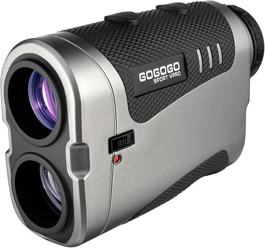 Gogogo Sport Vpro Golf Rangefinder with Slope Switch and Pin Lock Vibration, 1500/2500 yd, 7X Magnification, Magnet Stripe, HD LCD, Rechargeable Range Finders for Hunting, Golf Accessories