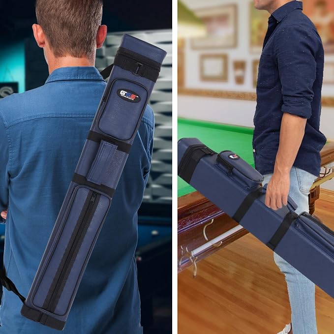 GSE Games & Sports Expert 3x6 Hard Pool Cue Case, Billiard Stick Carrying Bag for 3 Sticks, Holds 3 Butts and 6 Shafts (Several Colors Available)