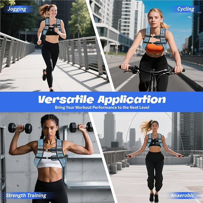 VBSD Weighted Vest Woman 6lb/8lb/12lb/16lb/20lb/25lb/30lb Weight Vest for Women Men Body Weight Vests for Walking Strength Training Running Workout Jogging Fitness