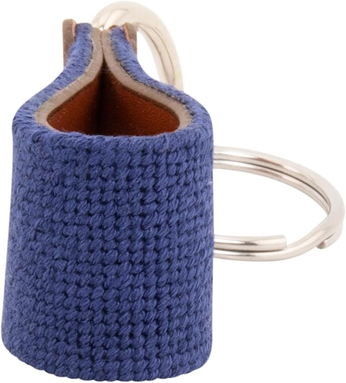 Leather Hand-Stitched Needlepoint Key Fob or Key Chain