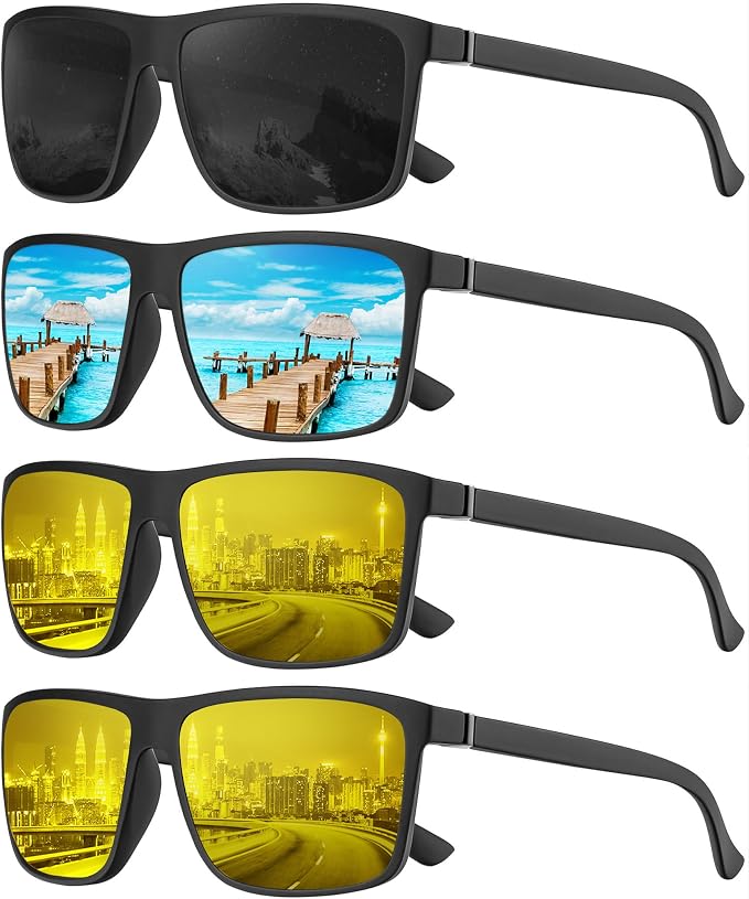 KALIYADI Polarized Mens Sun-Glasses Sunglasses-Men : Classic Sunglasses with UV Protection for Fishing Driving Golf