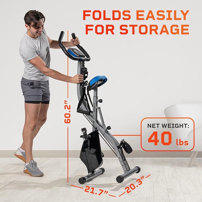 Lifepro Folding Exercise Bike - Top Foldable Indoor Stationary Bike - Fitness and Excersize Equipment - Perfect Home Gym Bike