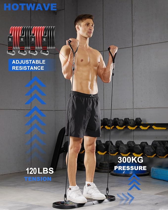 HOTWAVE Push Up Board Fitness, Portable Foldable 20 in 1 Push Up Bar at Home Gym, Pushup Handles for Floor. Professional Strength Training Equipment For Man and Women