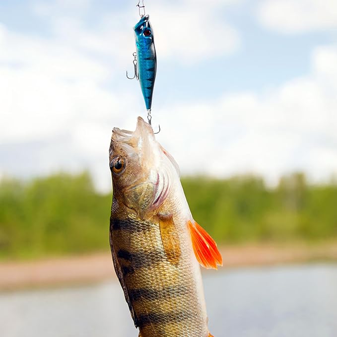 Fishing Lures Kit Crankbait Minnow Hard Bait Set Deep Diving Jerkbait Swimbait Popper Pencil Walleye Lures Artificial Fishing Bait for Bass Trout Redfish Saltwater Freshwater Fishing Lure