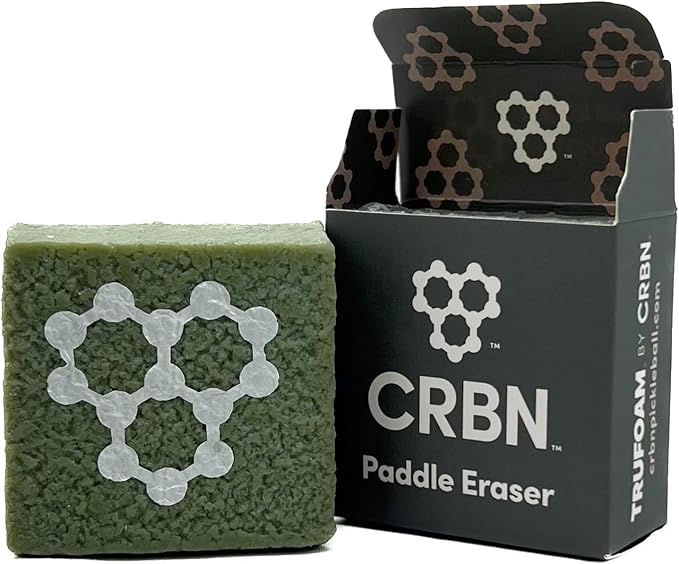 CRBN Pickleball - Paddle Eraser, Best Carbon Fiber Pickle Ball Racket Cleaner, Fast & Easy Rubber Bar to Remove Ball Residue, Dirt, & Minor Scrapes/Scratches - Choose 1 Pack or 2 Pack