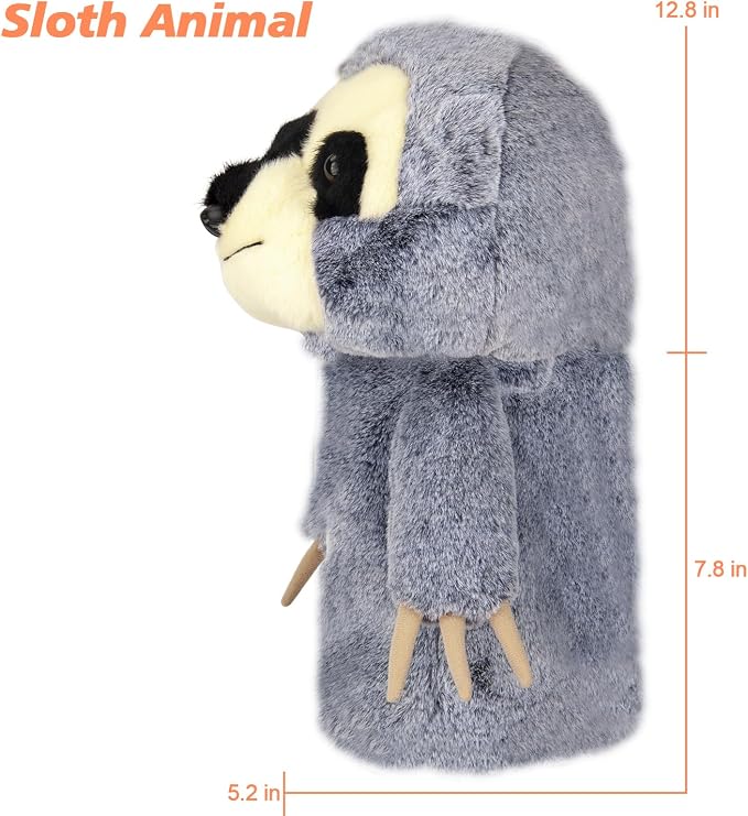 Cozion Golf Club Covers, Gopher/Sloth Golf Club Head Covers for Clubs, Novelty Realistic Headcover Animal Plush Golf Club Protector Gifts for Men/Women