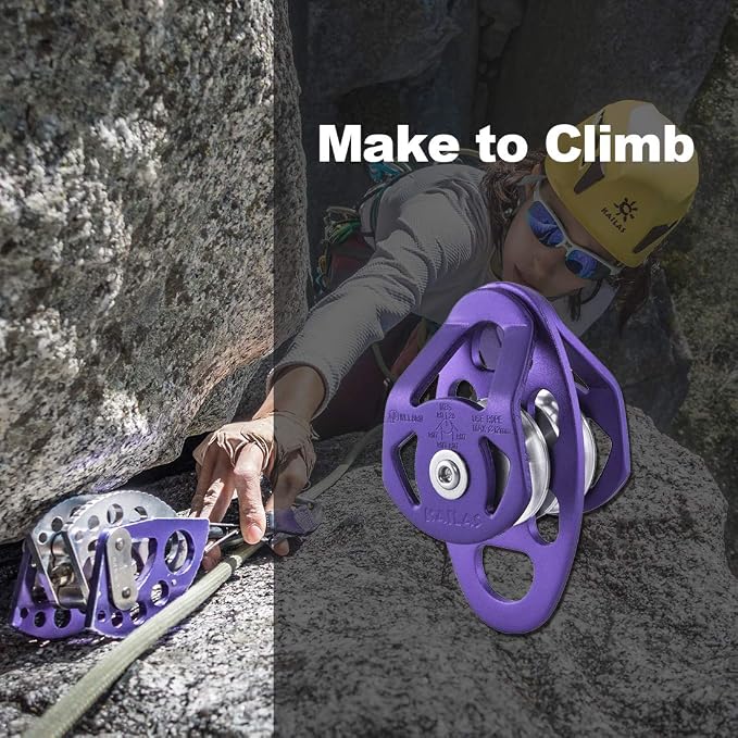 KAILAS Mobile Micro Climbing Rescue Pulley CE UIAA Certified Single/Double Pulley Rope 28kN Small Lightweight Heavy Duty Aluminum Steel