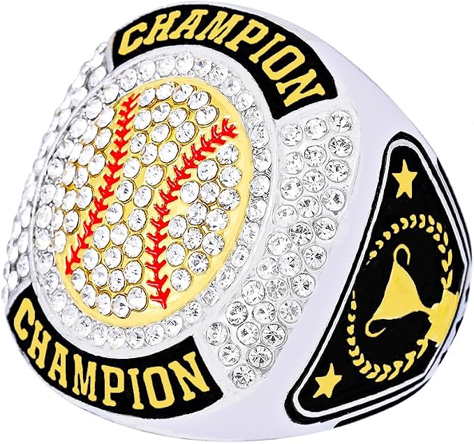 Size 7-14 Softball Baseball Championship Rings Basebll Ring Trophy Sport Ball Award Gift Winner Tournament Team