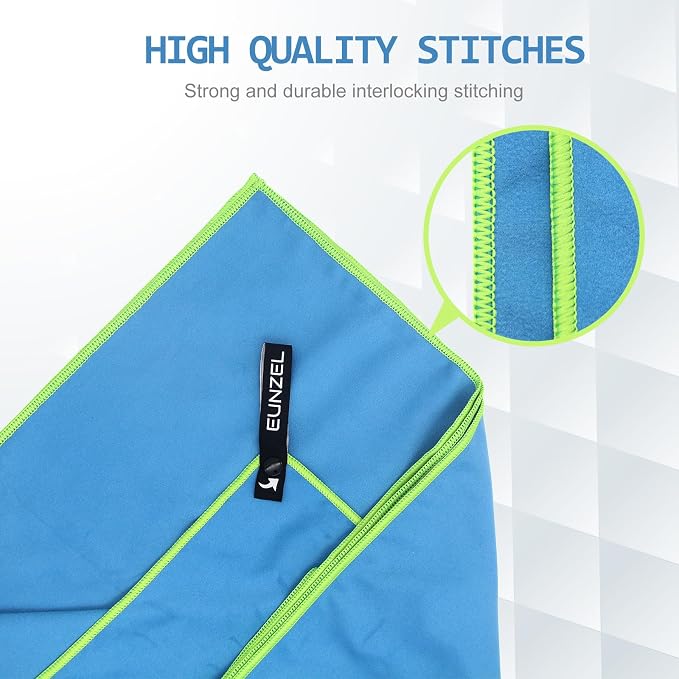 Quick Dry Camping Towel Light Grey &Blue (Bundle)