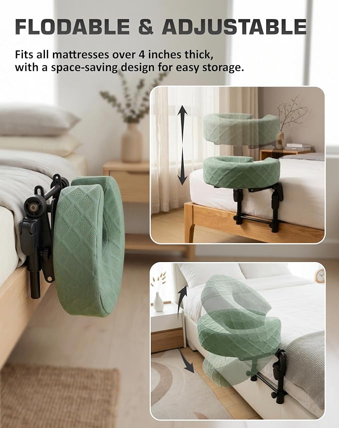 Massage Headrest for Bed with 2 Pack of Covers, Home Mattress Top Massage Kit, Adjustable Face Cradle for Professional and Home Use, Portable Face Down Head Holder Fits All Mattresses