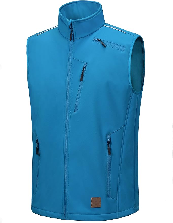 Little Donkey Andy Men's Lightweight Fleece Lined Softshell Vest Windproof Sleeveless Jacket for Hiking Travel Golf
