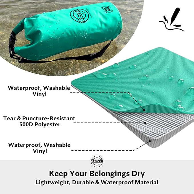STOVER 5/10/25/30/40/55L Waterproof Dry Bag- Roll-Top Backpack w/Phone Case- Kayaking, Hiking, Camping, Boating- Men/Women