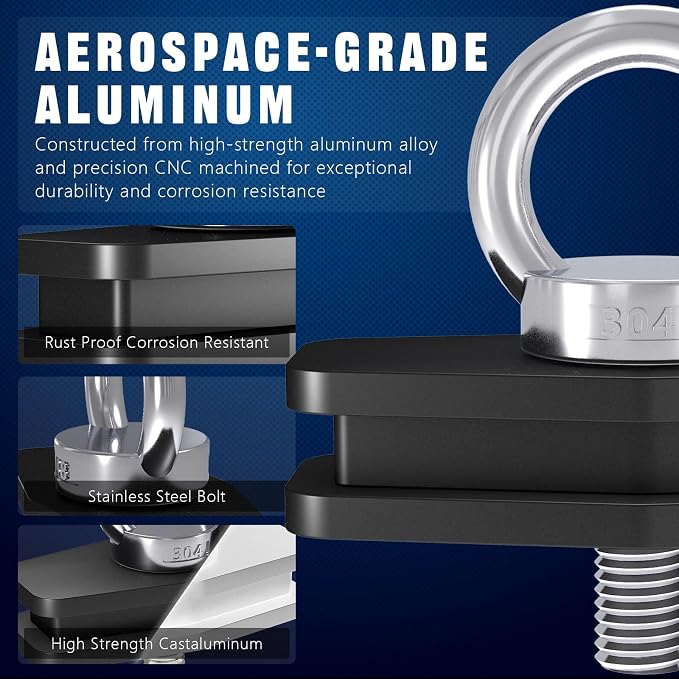 Chelhead 4 PCS Bed Anchors Mounting Kit Aluminum Bed Accessories Compatible with Can-Am Commander & Maverick & Defender Can-Am LinQ Fit Tie Down Anchors