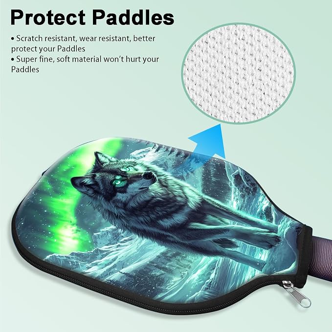 Pickleball Paddle Cover- Premium Water-Resistant Racket Sleeves with Reinforced Zippers, Universal Fit for USAPA Standard Paddles, Extra Padding Protection 6