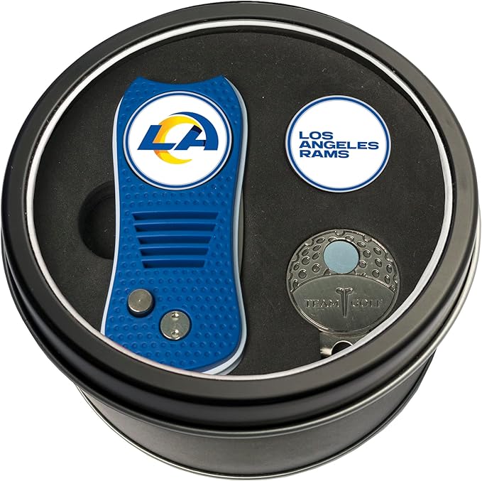 Team Golf NFL Gift Set Switchblade Divot Tool, Cap Clip, & 2 Double-Sided Enamel Ball Markers, Patented Design, Less Damage to Greens, Switchblade Mechanism