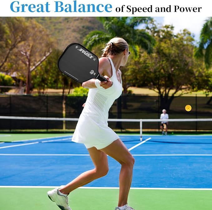 Carbon Fiber Pickleball Paddle - Tournament Edition - World Champion Surface Technology Options Pickleball Racket - USAPA Polypropylene Honeycomb Paddle with Cushion Comfort Grip