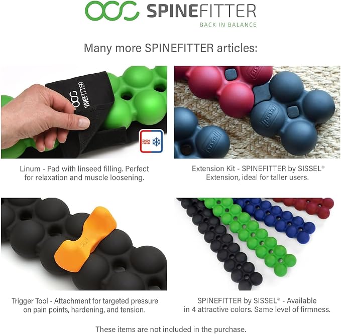 SPINEFITTER by SISSEL Blue | Massage Device for Back & Balance | Back Trainer Relieves Tension & Blockages | Ideal for Pilates and Yoga | for Relaxation of the Spine | for Home & Professional Use