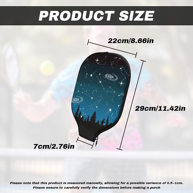 Pickleball Paddle Covers, Fits Standard Pickleball Racquets, Durable Zippered Paddle Cover Universal 8.6 x 11.4Inch