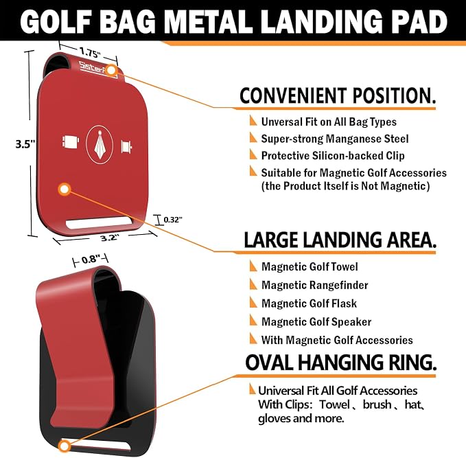 Golf Bag Metal Landing Pads and 9ft/12ft Water Telescopic Golf Ball Retriever