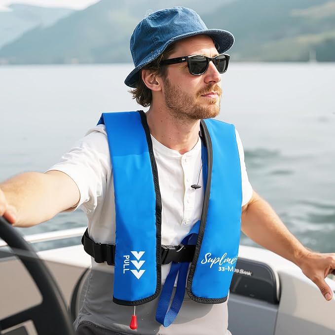 Adult Inflatable Life Jacket/Kayak Buoyancy Vest | Fishing Sailboat PFD Thin Weight Suitable for up to 330 pounds