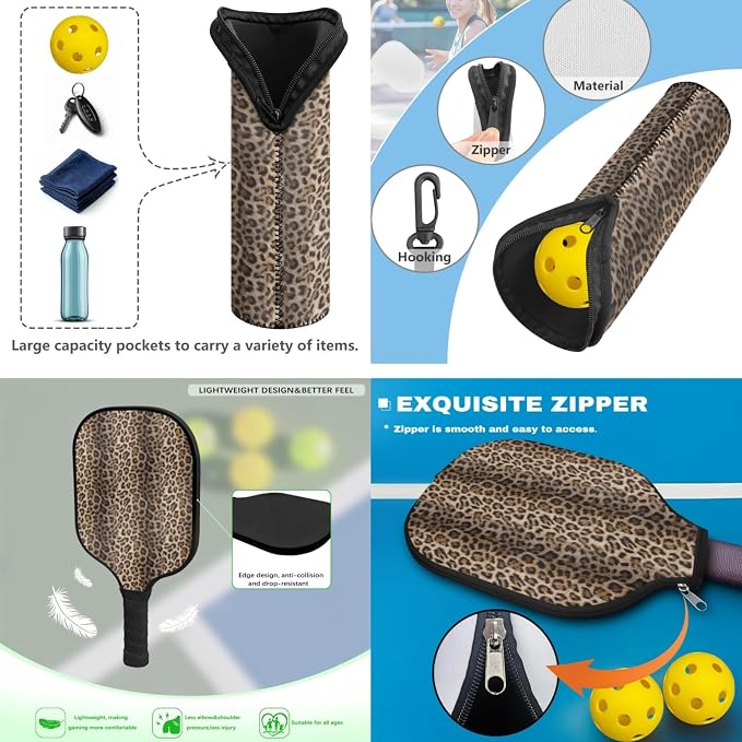 Pickleball Paddles Set 3PCS Pickleball Paddle Case Pickleball Racket Pickleball Bag Ideal for Beginners Gifts