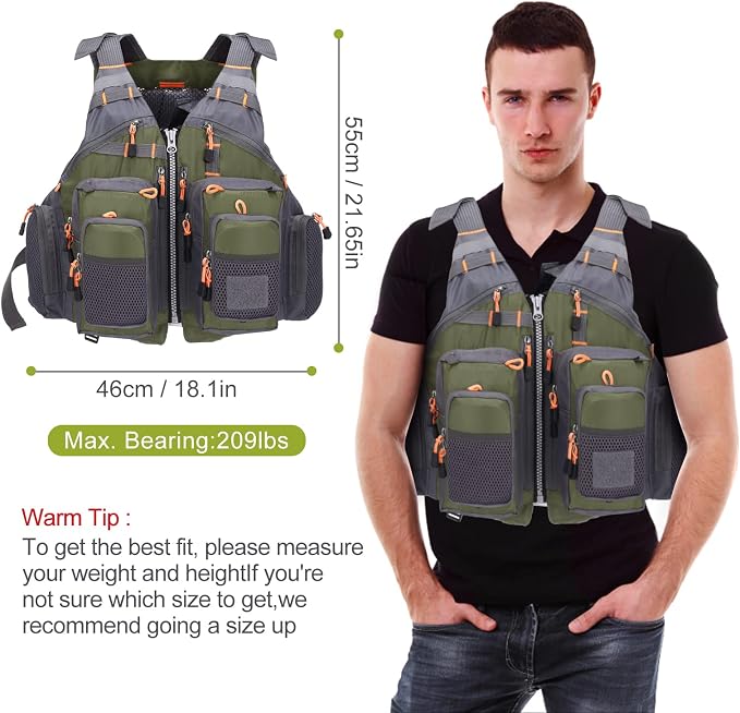 Lixada Fly Fishing Vest Fishing Jacket Breathable Polyester Mesh Design Fishing Vest