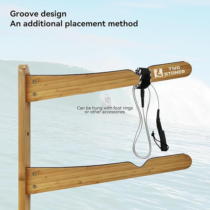 TWO STONES Surfboard Racks for The Wall, Surfboard Rack Hanger Works as a Shortboard, Skimboard & Longboard Hanger or Stand (CJ-OT2202)