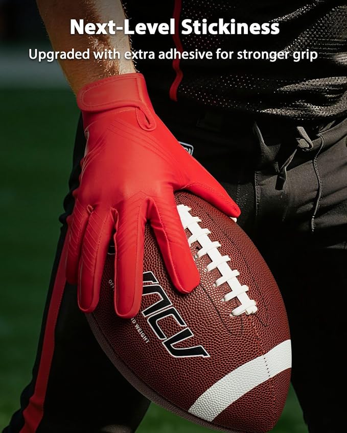 RIGWARL Football Gloves Adult Men, Youth Kids Football Gloves with Super Sticky Grip, Receiver Glove Adult Youth Kids Best Gift for Father‘s Day