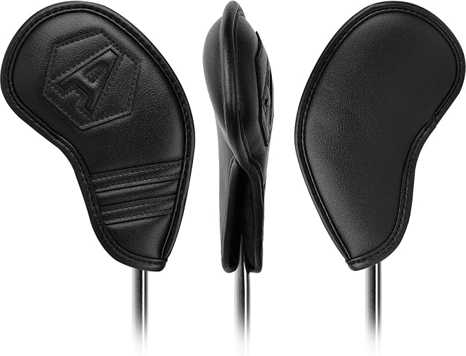 Magnetic Golf Iron Covers Set 10 Pcs Golf Iron Headcovers PU Leather Easy Off/On Protective Cover