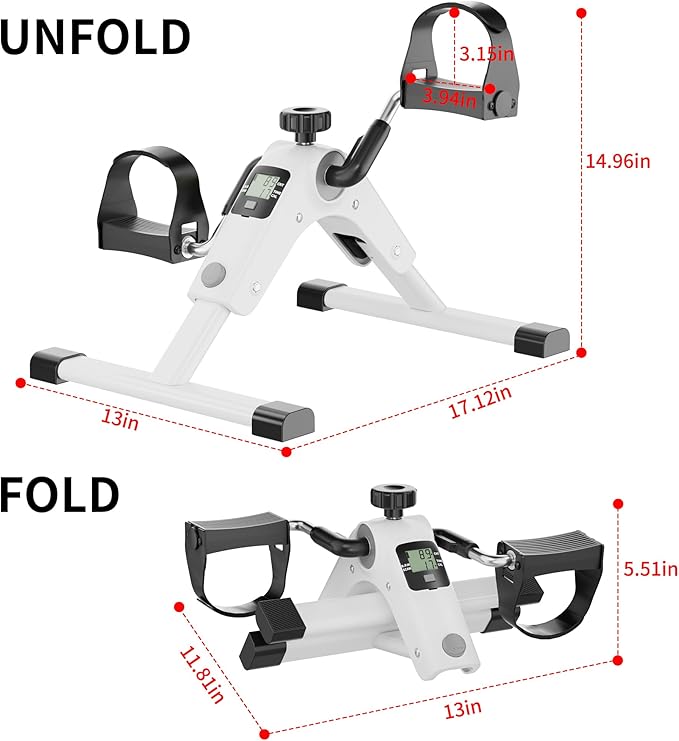 MOMODA Under Desk Bike Pedal Exerciser with LCD Display Portable Mini Exercise Bike for Arm and Leg