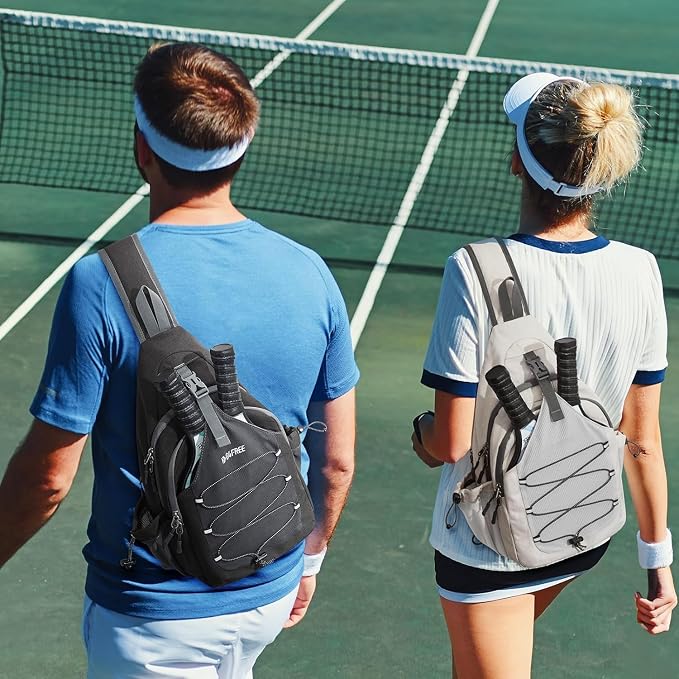 G4Free Pickleball Bag, Crossbody Sling Bag for Men Women, Pickleball Backpack, Pickle Ball Paddle Bag Gifts for Sports