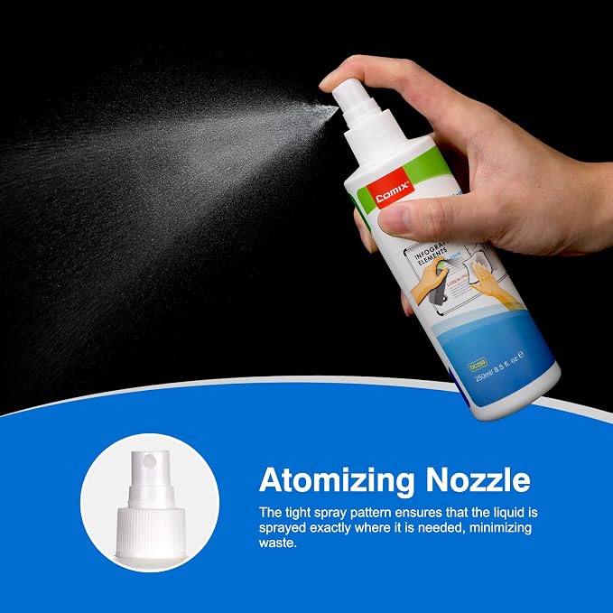 Comix Non-toxic Whiteboard Cleaner, 8.5oz White Board Cleaning Spray, Low Odor Dry Erase Cleaner, 6 Pack