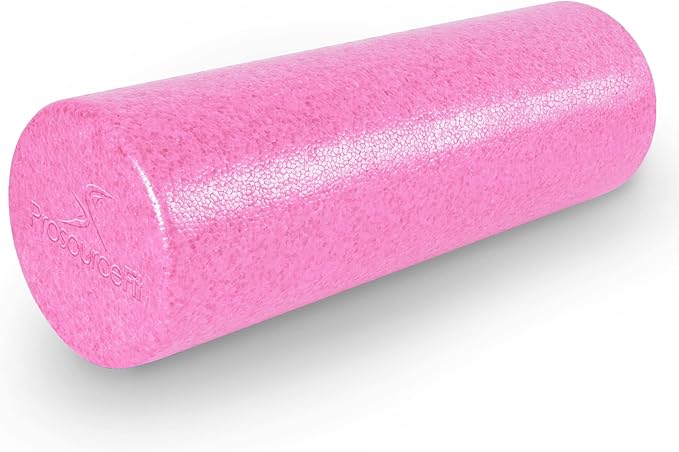 ProsourceFit High Density Foam Rollers 18 - inches long, Firm Full Body Athletic Massager for Back Stretching, Yoga, Pilates, Post Workout Trigger Point Release, Pink