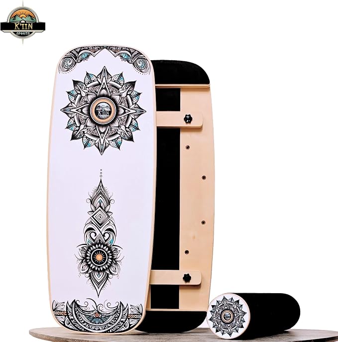 Kiin Balance Board Trainer, adjustable stoppers – Indo Board, Balancing Board for Surfing, Core Training, Wobble Board for Skateboarding, Surfing, Skating, Yoga and Fitness.