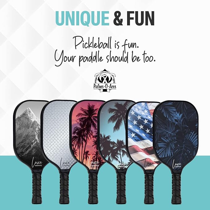 Palms-O-Aces Carbon Fiber Pickleball Paddle – USAPA Approved 16mm T700 Graphite Paddle with Textured Spin Surface | Lightweight Carbon Fiber Pickleball Paddles & Racket | Includes Paddle Cover
