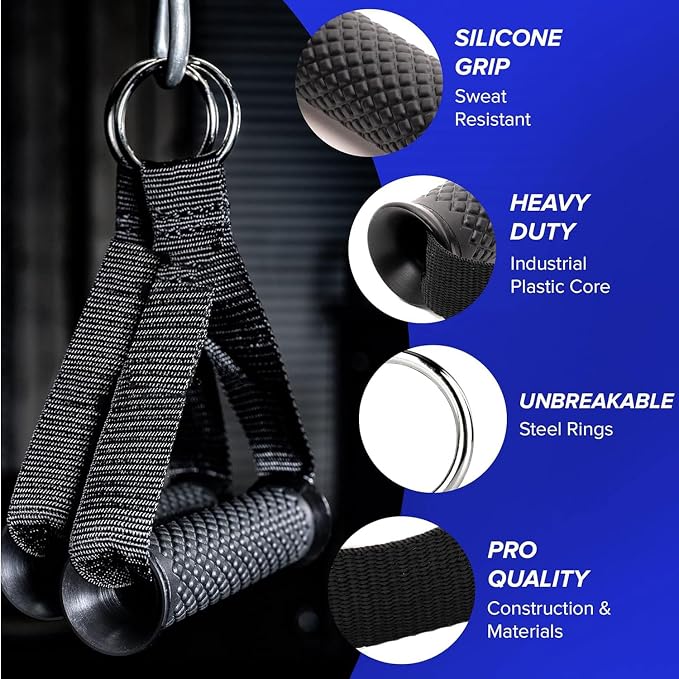 Cable Machine Attachments Home Gym, Triceps Rope, V Handle Cable Attachment,39inch LAT Pull Down Bar, Straight Rotaing Bar